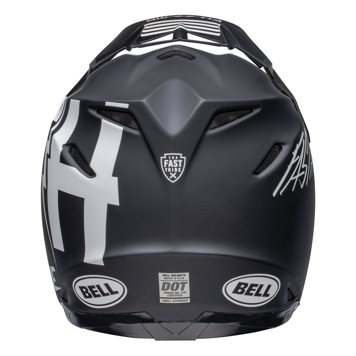 Bell Fasthouse Tribe Moto 9S Helmet - Matte/Gloss Black/White