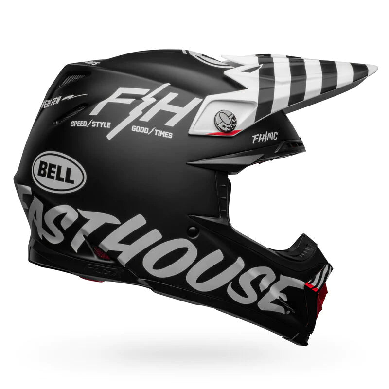 Bell Fasthouse Crew Moto-9S Flex Helmet - Matte Black/White